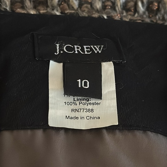 J. Crew Wool Blend Tweed Textured Mini Pencil‎ Skirt Slit Size 10 Work Party - Picture 4 of 6